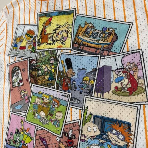 Nickelodeon y2k Retro Graphic Baseball Jersey Men's Medium Orange/White Rugrats - Picture 9 of 10